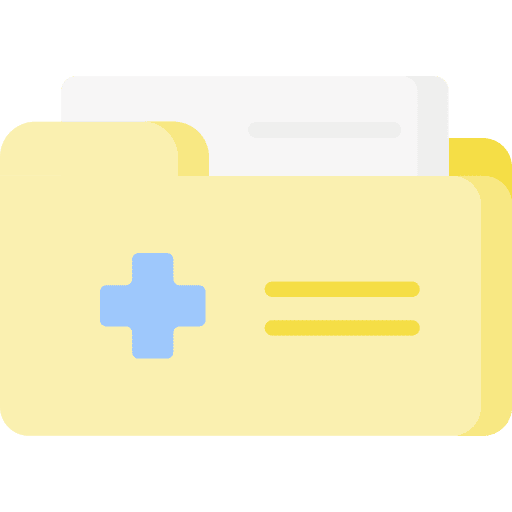 Medical history folder report clinic history icon