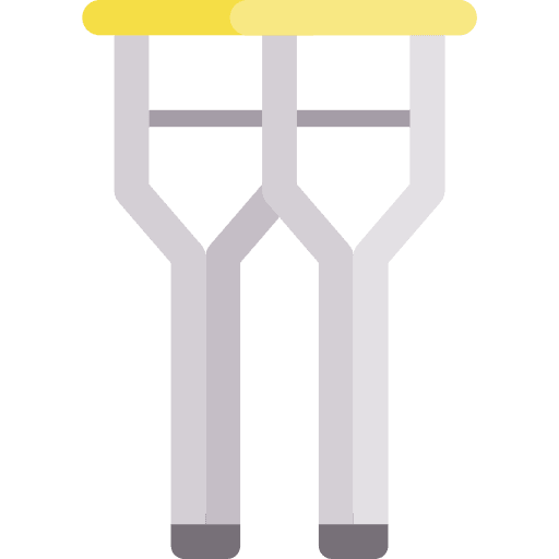 Crutch healthcare and medical help crutch icon