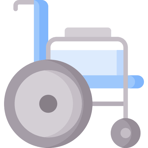 Wheelchair inclusive disabled healthcare and medical icon