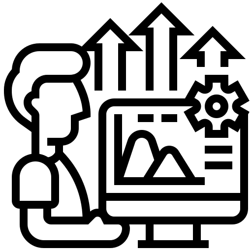 Performance analytics growth chart icon