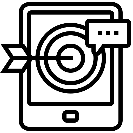 Retargeting business and finance darts targeting icon