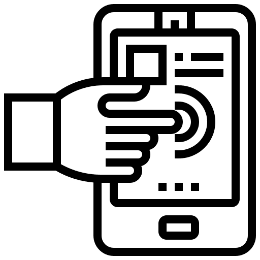 Interactive business and finance smartphone action icon