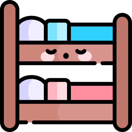 Bunk bed sleep bed furniture people icon
