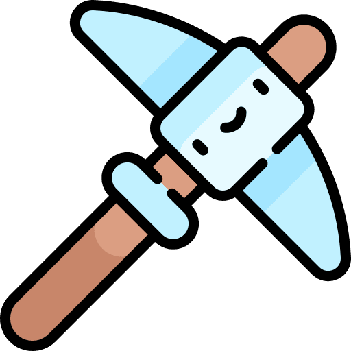 Pick pickaxe digging tool icon