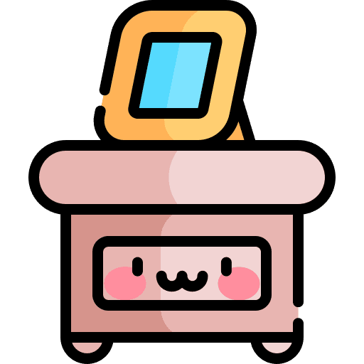 Picture bedside table home decor icon