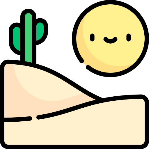 Desert nature sand sun icon