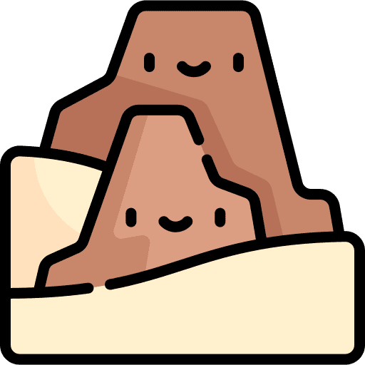 Mountain valley nature landscape icon