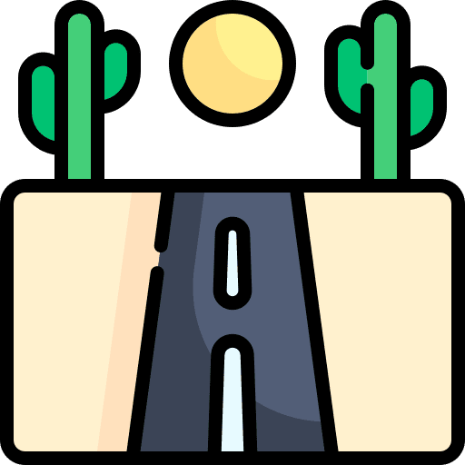 Road cactus transportation road icon