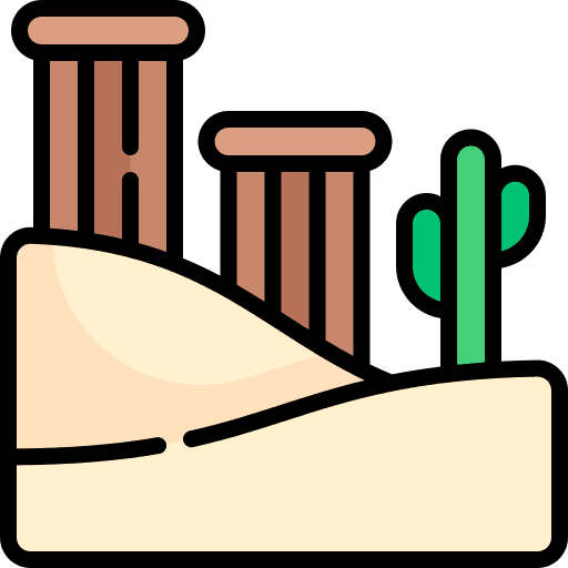 Ruins landscape nature columns icon