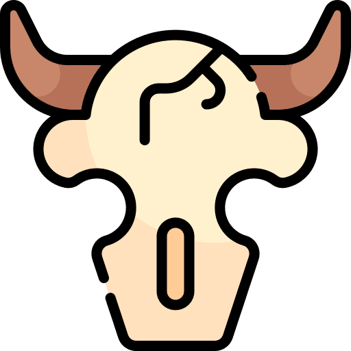 Skull tribal decorative bull skull icon