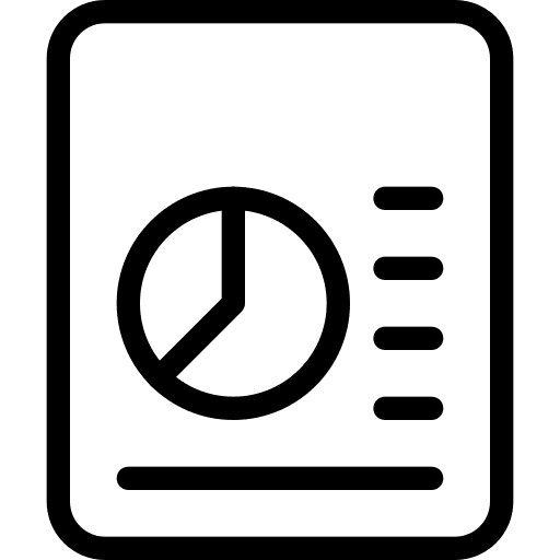 Pie chart business and finance file report icon