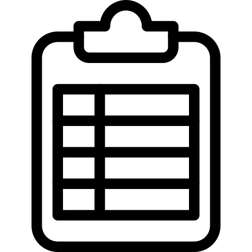 Table files and folders professions and jobs checklist icon