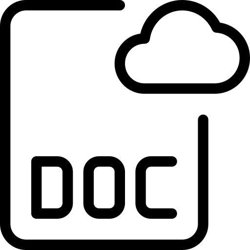 Cloud storage word document document professions and jobs icon