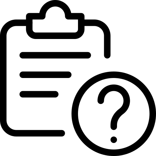 Question mark clipboard files and folders education icon