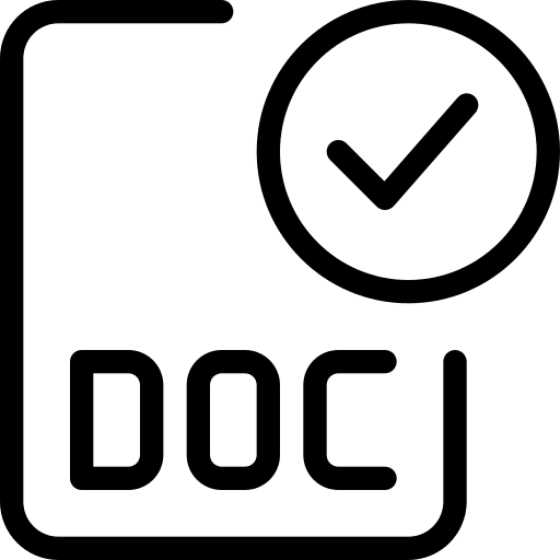 Verified word document word doc professions and jobs icon