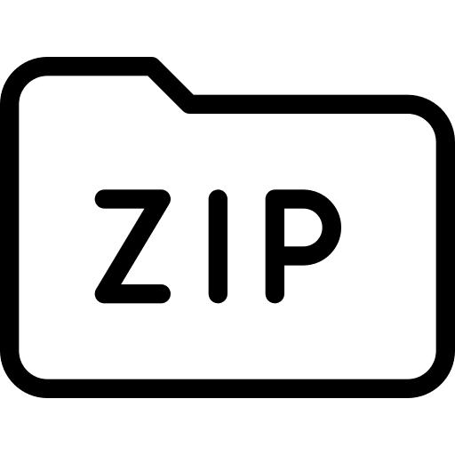 Folder zip format files and folders zip file icon