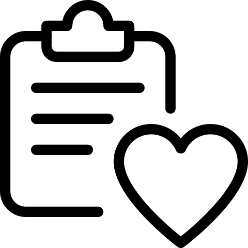Heart notes education record book icon