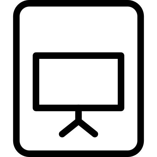 Screen meeting presentation business class icon