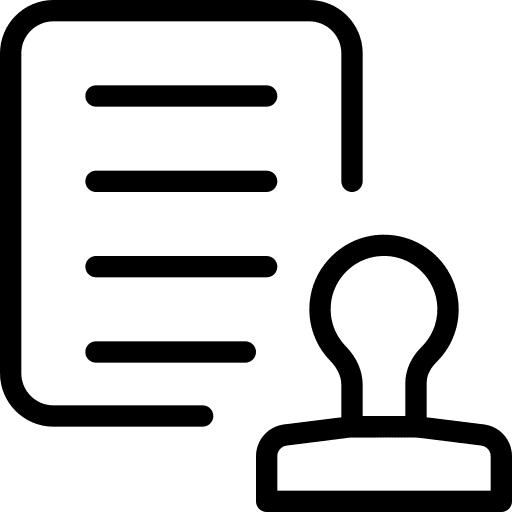 Stamp analysis professions and jobs chart icon