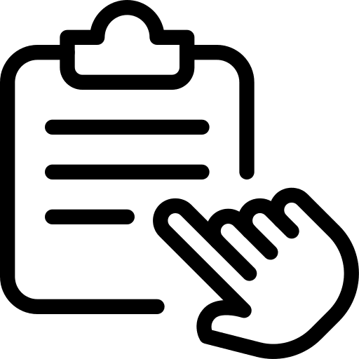 Touch register professions and jobs clipboard icon