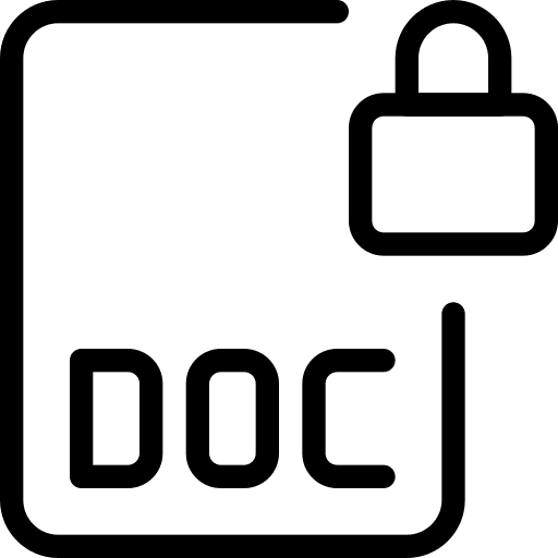 Locked document doc file format portable document format icon