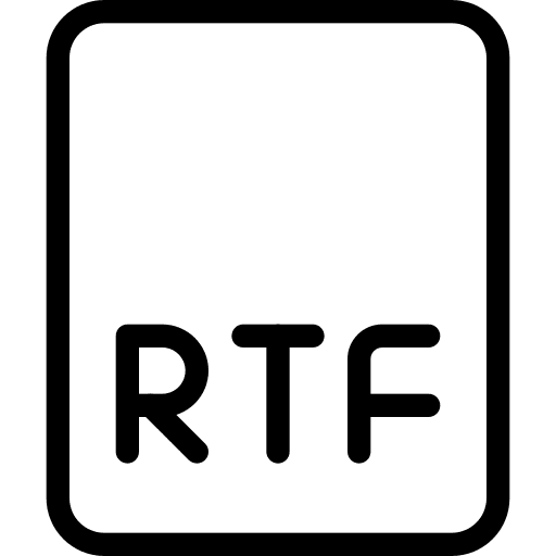 Rtf file symbols files black icon