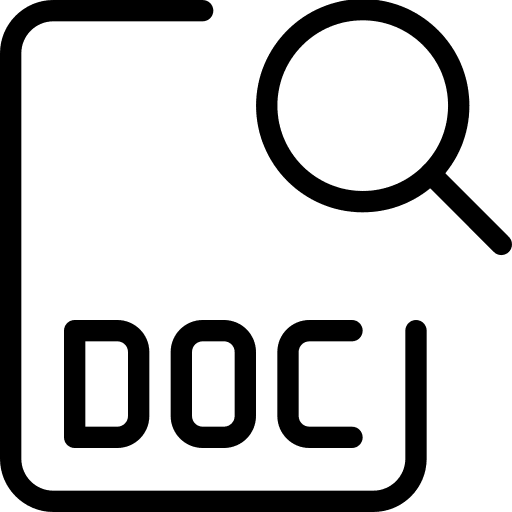 Search word document document doc file icon