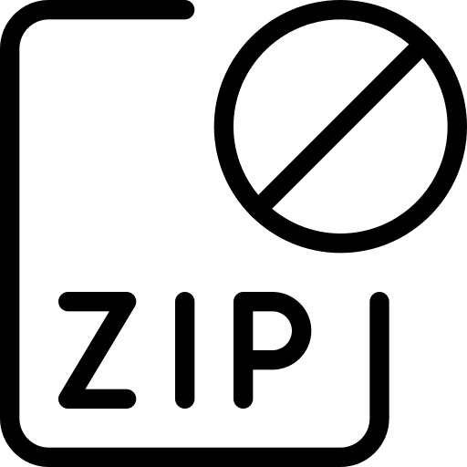 Banned zip zip format compressed icon