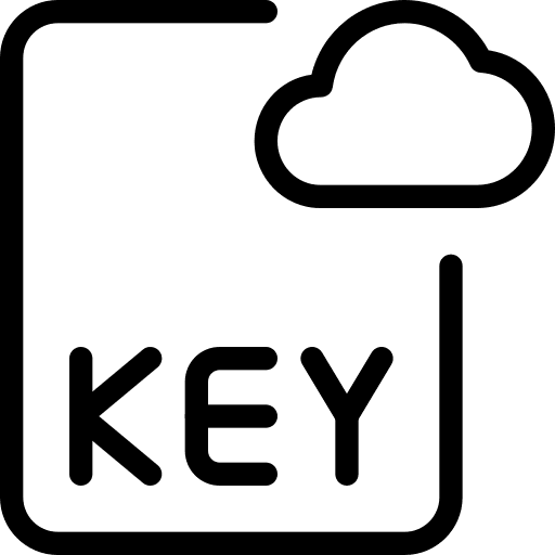 Cloud lock data key icon