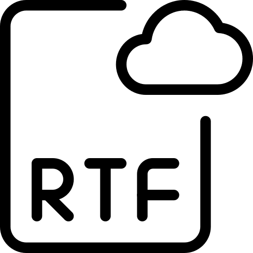 Cloud text formatting file format rtf icon