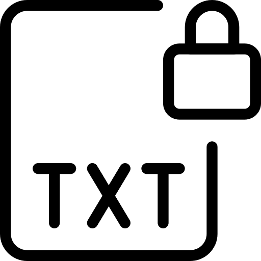 Padlock text digital txt icon