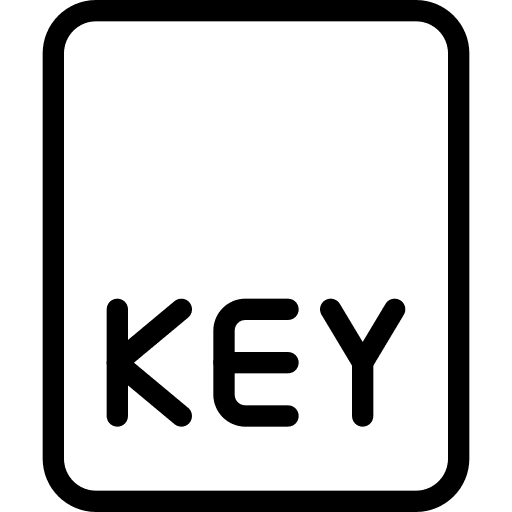 Key unlocked file data icon