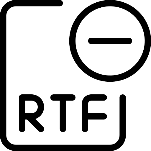 Remove remove rtf file file format icon