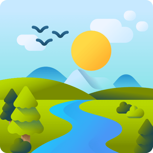 River forest water woods icon