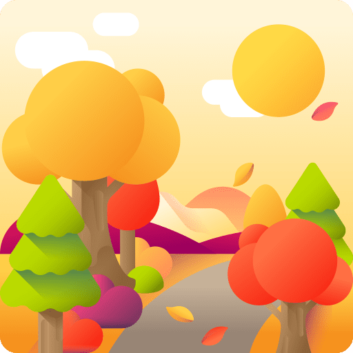 Autumn forest fall tree icon
