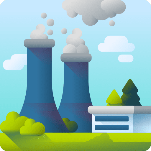 Industry building manufacturing power plant icon