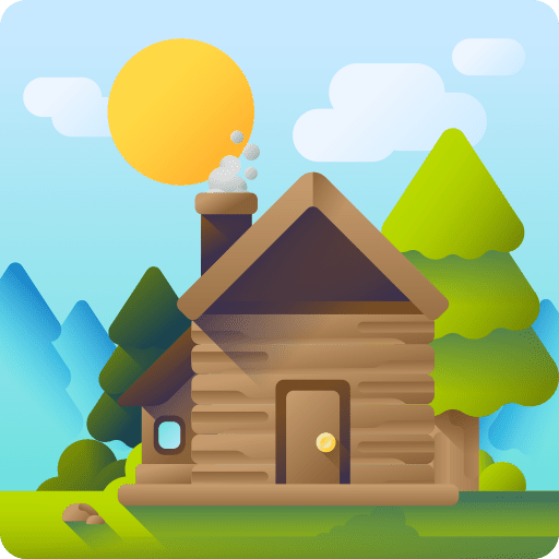 Cottage forest wooden wood icon