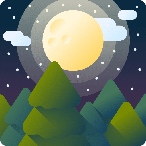 Forest nature woods night icon