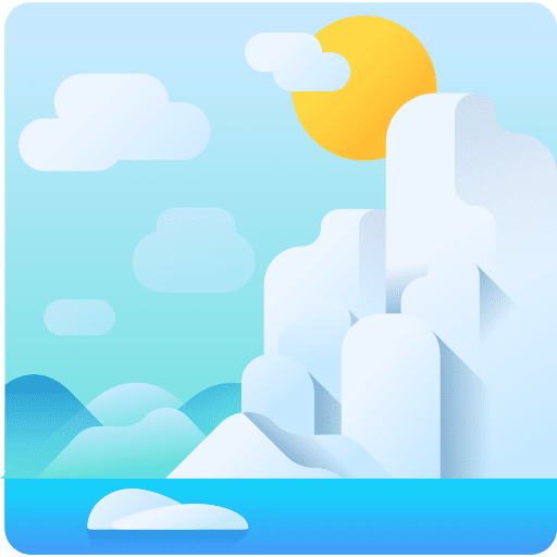 Glacier polar north pole melting icon