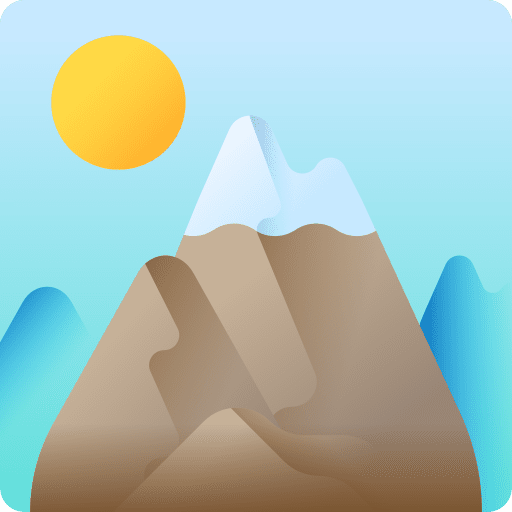 Mountain nature snow rocky mountains icon
