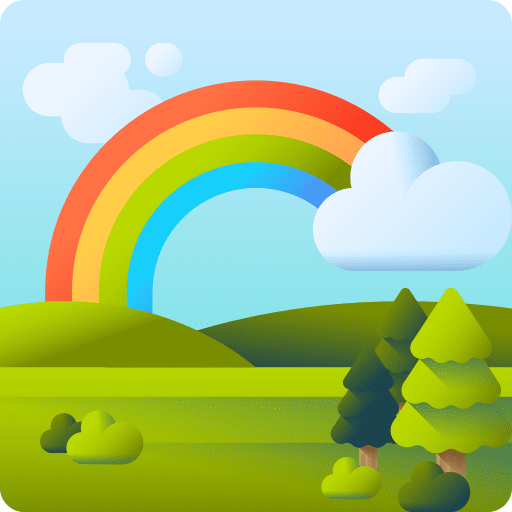 Rainbow landscape rainbow nature icon