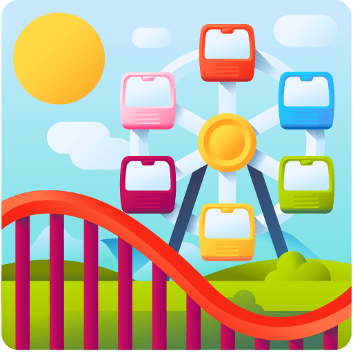 Theme park entertainment amusement park rollercoaster icon