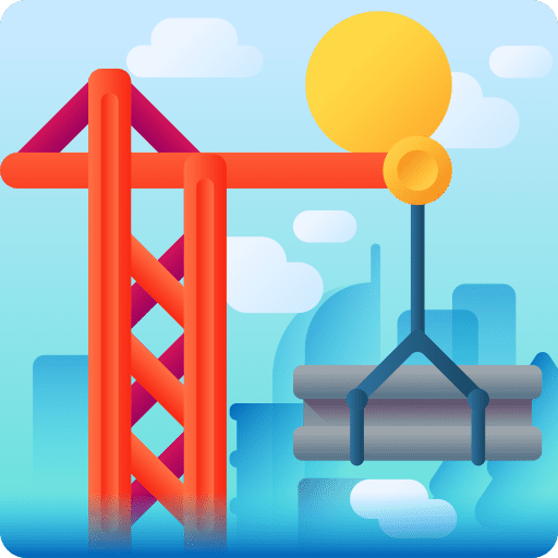 Construction crane lift architecture icon