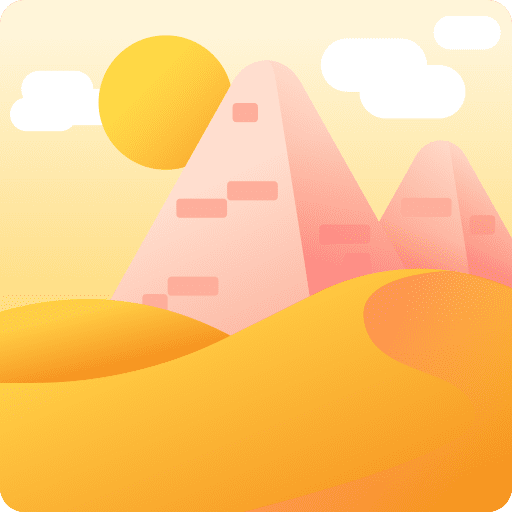 Desert nature egypt pyramid icon