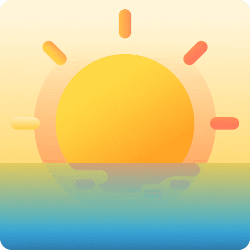 Sunrise sunset sun sea icon
