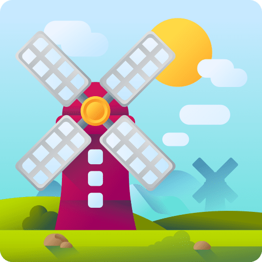 Windmill wind mill barn wind energy icon