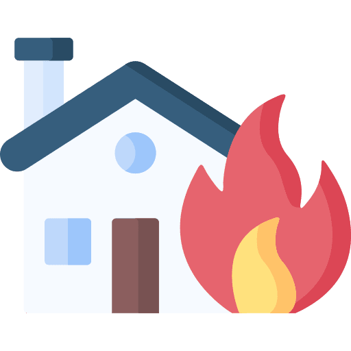 Fire building security burning house icon