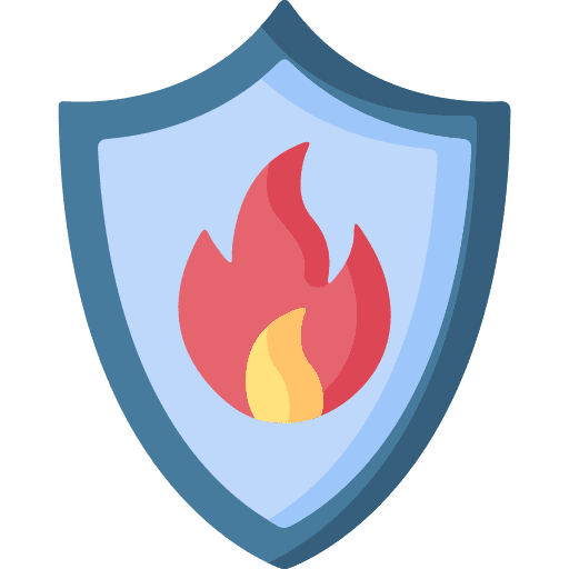 Shield shield protection fire prevention icon