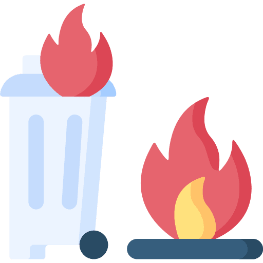 Fire hot burn flammable icon