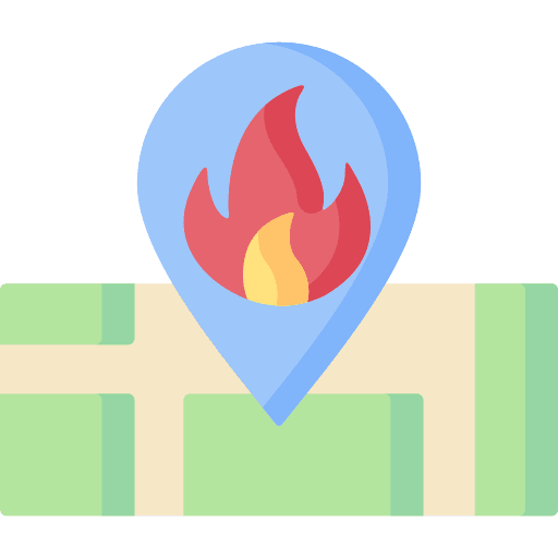 Coordinates flame firefighter placeholder icon